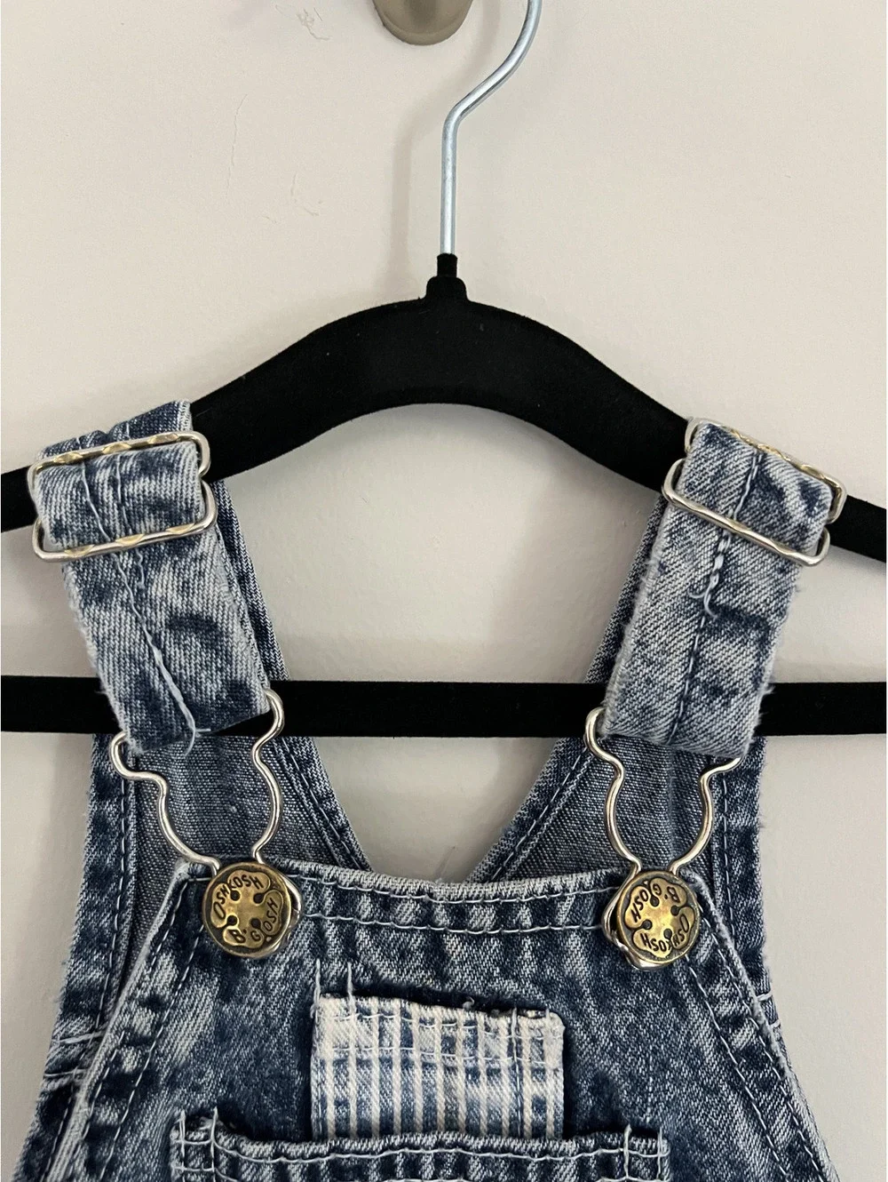 Vintage OshKosh B'Gosh Union Tag Medium Wash w/ Conductor Stripe Detail Overalls